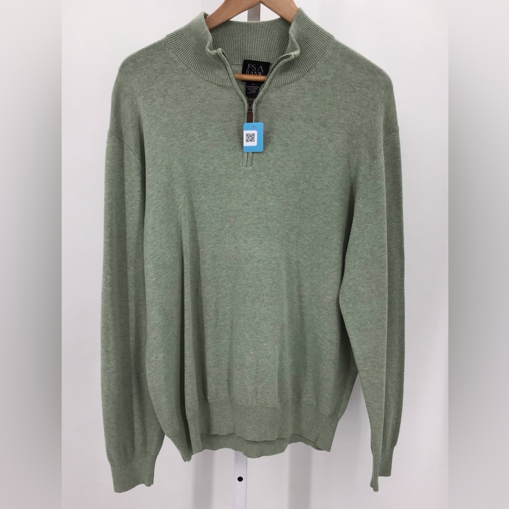 Jos. A. BANK  Half-Zip Sweater Color Green Size Medium